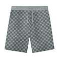 thumbnail image 5 of Fgnfyis 2025 Men's Loose Casual Checkerboard Sports Shorts Crew Neck Long Sleeve T Shirt Two Piece Set 2 Piece Sets Men Outfit Grey S, 5 of 9