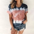 thumbnail image 2 of Hauts pour Femmes Décontractés Été Manches Courtes Tunique Ample T-Shirts Chic Henley Col Rond Mode Imprimé Blouses Basiques, 2 of 4