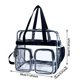 thumbnail image 3 of Bolsa de cosméticos de gran capacidad con borde negro y cierre de cremallera transparente Organizador de maquillaje de viaje para guardar artículos de aseo y material de oficina, 3 of 6