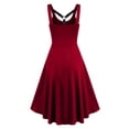 thumbnail image 4 of Huowey Vampire Gothic Dresses Womens Halloween High-Low Fancy Cosplay Party Gown Spaghetti Strap Scoop Neck Eye-Catching Halloween Dress,Red,XXL, 4 of 5