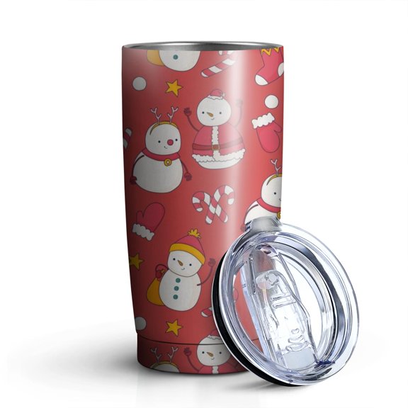 Christmas 20oz Stainless Steel Mobile Tumbler – Vacuum Insulated Coffee Mug with Lid, Spill-Proof Travel Cup for Hot & Cold Drinks