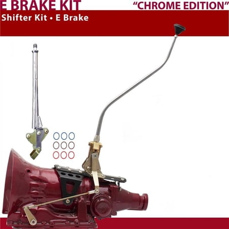 American Shifter TH200 Shifter Kit 23 in. Swan E Brake Chrome Dual Shift 16 Handle Ringed Knob for D3300