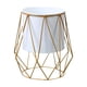 thumbnail image 1 of Soporte de metal para macetas y jarrones, decorativo para fiestas y oficinas. blanco geométrico, 1 of 9