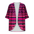 thumbnail image 4 of successthop Long Cardigan Sweaters for Women 3/4 Sleeve Regular Open Front Cardigans Without Hoodie Tribal Print Lightweight Beach Vacation Wear Pink 2XL, 4 of 5