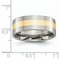 thumbnail image 5 of Titanium 14k Yellow Inlay Flat 8mm Polished Band, 5 of 10