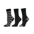 thumbnail image 2 of MeMoi 3 Pairs Women's Marled Stripe Buttersoft Crew Socks - Mens - Male, 2 of 2