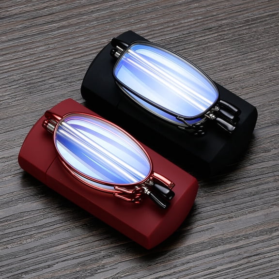 2 Pack Reading Glasses Blue Light Blocking, Anti UV Glare, Foldable Computer Spring Hinge Readers for Women Man