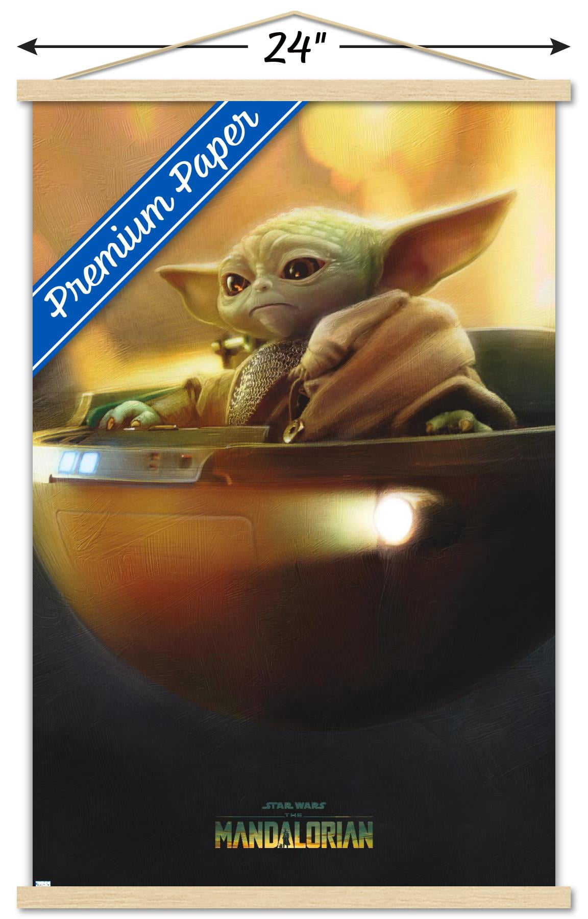 Star Wars: The Mandalorian Season 3 - Grogu in Pod Wall Poster with Magnetic Frame, 22.375" x 34"