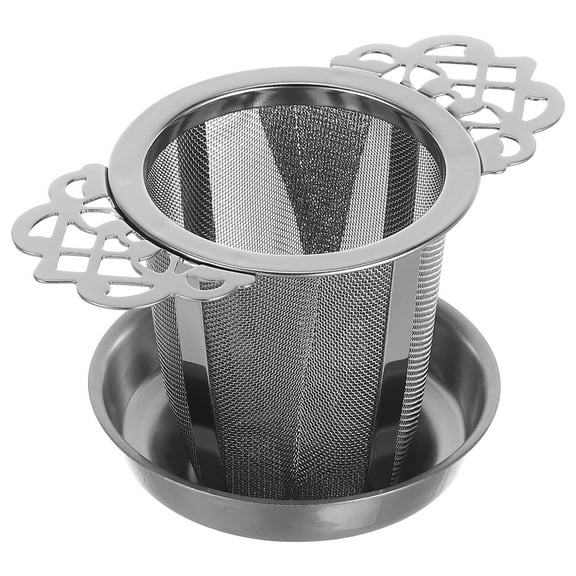 MRLESS 1 Set Of Tea Strainer with Drip Tray Kit Tea Making Fine Mesh Strainer Set Loose Leaf Tea Holder Tea Making Accessory Tea Infuser for Loose Leaf Tea Fine Mesh Tea Strainer
