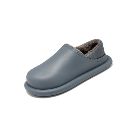 

SIMANLAN Mens Lightweight Warm Slippers Casual House Shoes Bedroom Non-slip Slip On Home Shoe Gray 8.5-9
