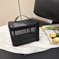 thumbnail image 7 of Mesh Cosmetic Bag under $5! Xqxayjr Mesh Cosmetic Bag, Black Travel Toiletry Organizer, Zippered Makeup Bag, Daily Use Cosmetic Case, Portable Storage Bag, Makeup Accessories Holder, 7 of 7