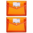 thumbnail image 2 of Drongq Expanding File Folder, Transparent Envelopes No Dividers Expandable File Folder Plastic File Folders with Label Pockets Flap Document Holder Office Supplies 1x Orange, A4 Size/13x2.4x9.8 Inch, 2 of 8