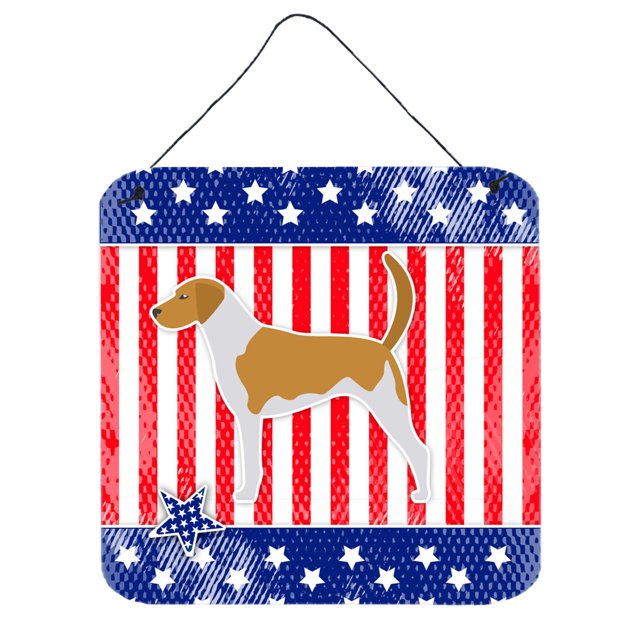 Caroline's Treasures USA Patriotic American Foxhound Impresiones para colgar en la pared o en la puerta BB3298DS66, 6 x 6, multicolor Caroline's Treasures BB3298DS66