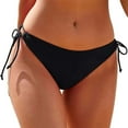 thumbnail image 4 of TEVEQ Women's Low Rise Adjustable Side Tie Bikini Bottoms Full Coverage Swimsuit Bottoms Women String Tie Side Bikini Bottoms Moderate Coverage Swimsuit Bottom Waist Bathing Suit Black L, 4 of 7