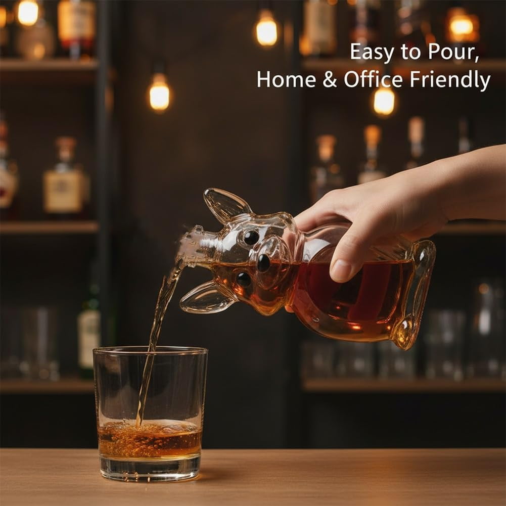 Corgi Crown Royal Whiskey Decanter, Dog Whiskey Bottle, Funny Animal Liquor Bottle for Bar Home Office Decor, Unique Glass Decanter for Wine Lovers and Dog Enthusiasts, Decorative Bottles