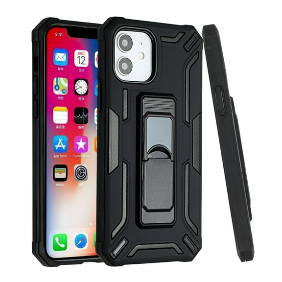 For Apple iPhone 13 Pro (6.1") Stand Military Grade Anti Drop with Built-in Magnetic Kickstand Hard PC TPU Rubber Armor Cover ,Xpm Phone Case [ Black ]