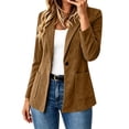 thumbnail image 2 of Sahpxhe Women's Blazer Long Sleeve Single Button Notched Lapel Loose Blazers Work Casual Business Lightweight Suit Jacket Coffee S, 2 of 10