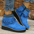 thumbnail image 3 of Mepaouo Fringe Ankle Boots for Women Bohe Platform Zipper Tassel Winter Warm Outdoor Snow Booties, 3 of 8