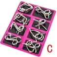 thumbnail image 3 of Vogacara 8 unids/set juguete educativo de Metal educación temprana entrenamiento jugando anillo juguetes cerebro juego Teaser fiesta jardín de infantes Juguetes Educativos Tipo 2 Vogacara FN011358-02, 3 of 6