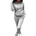 thumbnail image 3 of Sunisery 2Pcs Women's Jogger Casual Tracksuit Hoodie Sweatshirt + Pants Sets Sportswear, 3 of 6