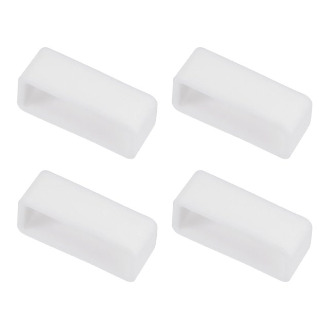 Unique Bargains Watch Band Strap Loops Silicone for 19mm Width Watch Band, White 4 Pack