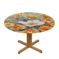 thumbnail image 3 of WYYP Flowers Bouquet Watercolor Round Table Cover Waterproof 100% Polyester Fiber White, 3 of 8