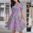 thumbnail image 2 of Floral Dream Pattern Women's Classic Swing Skater Dress Casual Work Party Cocktail Dresses, 2 of 6