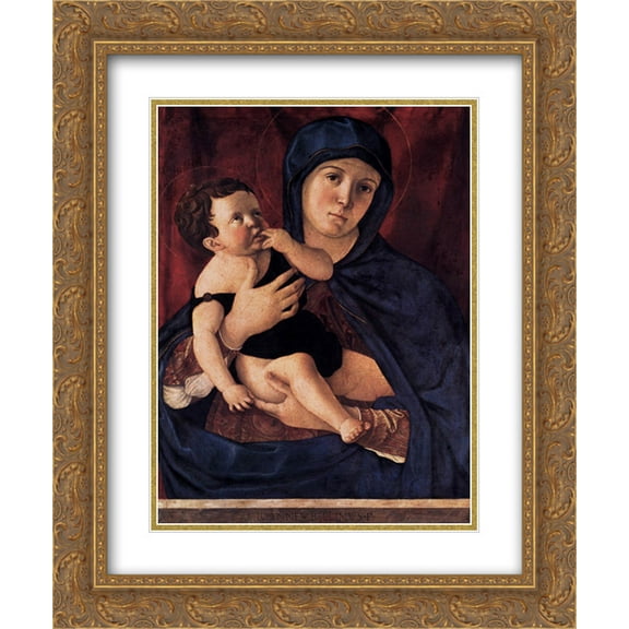 Giovanni Bellini 2x Matted 20x24 Gold Ornate Framed Art Print 'Madonna and Child'