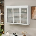thumbnail image 4 of Dasun 3 Glass Door Wall Cabinets for Kitchen, Living Room and Bathroom(White), 4 of 9
