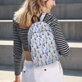 thumbnail image 5 of Disketp Sailboats And Seagulls print Canvas Backpack Lightweight Travel Daypack Student Rucksack Laptop Backpack-Small, 5 of 5