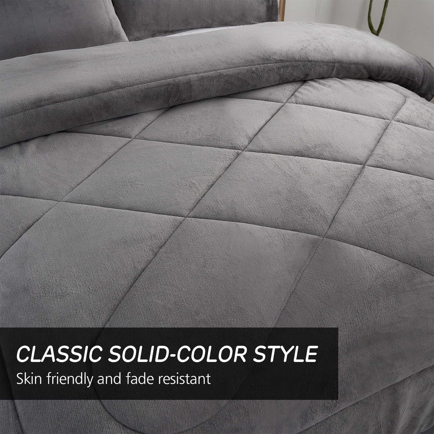 JML Sherpa Fleece Bed Blankets, Grey Thick Warm Borrego Cal King Blanket for Bed, 87"x95"