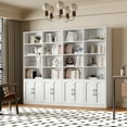 thumbnail image 6 of Homfa 73″ Tall Bookcases with Doors, 8 Cubes 6-Tier Double Row Bookshelf, White Bookcase for Living Room Home Office, 6 of 8