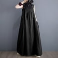 thumbnail image 4 of Joernso Women's Denim Overall Dress Loose Sleeveless Boho Jean Jumper Dress with Pockets Wide Hem Pinafore Dress with Adjustable Strap, 4 of 8