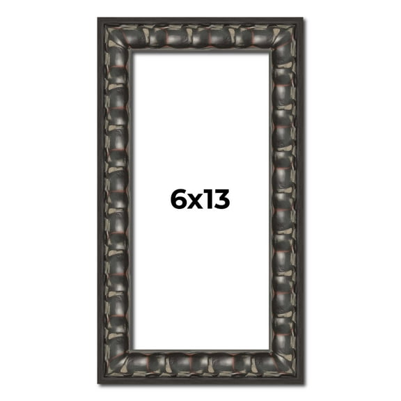 6x13 Frame Black-Brown Medieval Solid Wood Picture Frame | 1.5 Inch Moulding Width | Gotham Beveled