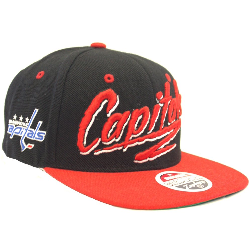 Washington Capitals Blast Script Adjustable Flat Bill Hat