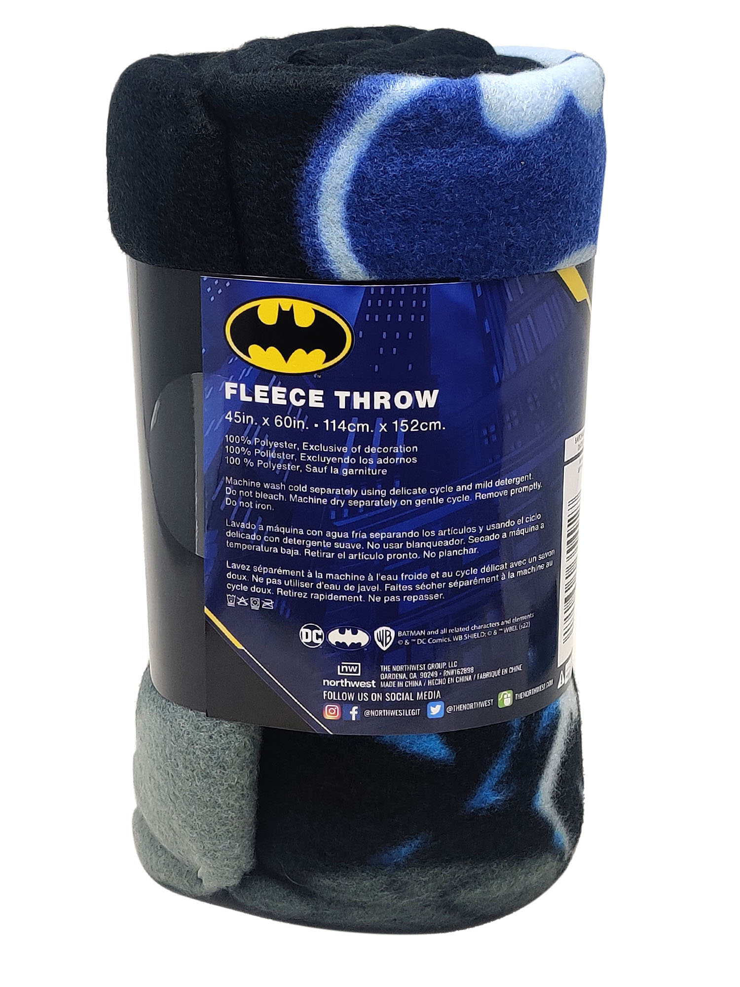 Batman Throw Blanket 45" x 60" DC Comics Dark Knight Superhero