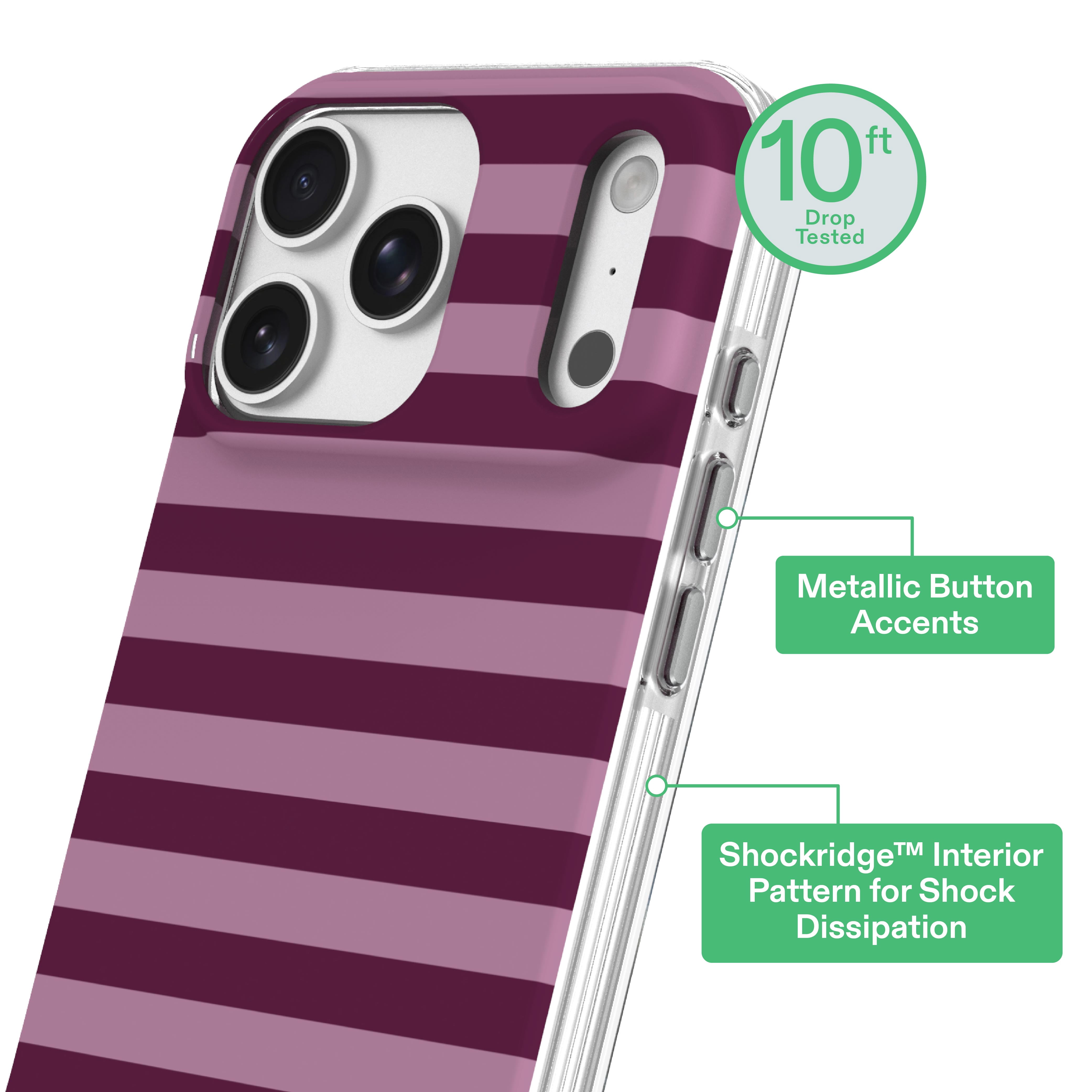 onn Phone Case for iPhone 18 Pro Max / 17 Pro Max, MagSafe Compatible - Purple Stripe
