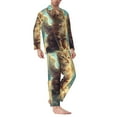 thumbnail image 2 of Naloa Sunshine Cloud Cute Cat Men’s Pajamas Set - Long Sleeve Button Down Sleep Shirt and Pajama Bottoms Sleepwear Set-X-Large, 2 of 7