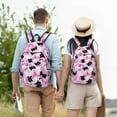thumbnail image 4 of Vsdgher Pink Girl Halloween Print Canvas Backpack Travel Rucksack Unisex Knapsack 15.7/17.7Inch Laptop Backpack for Work,College-Small, 4 of 5