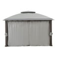 thumbnail image 4 of Sunjoy 11 x 13 ft. Gazebo with 2-Tier Gray Canopy Roof, Outdoor Steel Frame Soft Top Gazebo with Netting and Curtains, 4 of 14