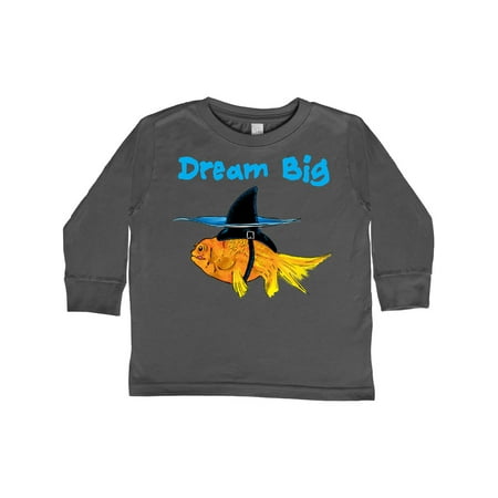 

Inktastic Dream Big Cute Goldfish with Shark Fin Gift Toddler Boy or Toddler Girl Long Sleeve T-Shirt
