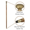 thumbnail image 3 of Walking Stick Brass Twist Cane - Fancy Canes for Women, Men, Seniors - Elderly Assistance Products, 3 of 7