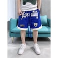 thumbnail image 1 of Pantalones cortos de baloncesto americanos, pantalones deportivos de entrenamiento finos de verano para hombre, pantalones holgados bordados de hip-hop callejero, 1 of 4