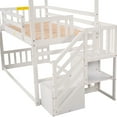 thumbnail image 4 of White Twin Over Bunk Bed With Staircase Storage And Convertible Slide - Pinewood Frame For Bedroom Twin/twin, 4 of 6