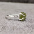 thumbnail image 3 of Natural Peridot Ring, Rough Peridot Gemstone Ring, August Birthstone, Prong Band, 925 Sterling Silver, Womens Ring, Christmas, Thanksgiving, Handmade, Statement Jewelry, Rough Gemstone Jewelry, 3 of 6