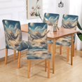 thumbnail image 2 of Yayeee 4 Pack Dining Chair Covers Stretch Parson Chairs Slipcovers Seat Protector, Floating Whale, 2 of 6