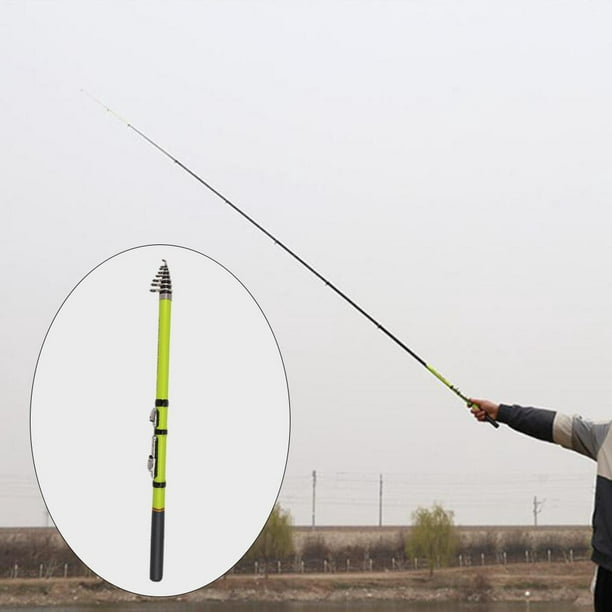 Carp Fishing Carbon Fiber Telescopic Fishing Rod Pole Travel Rod 2.7m,Green  