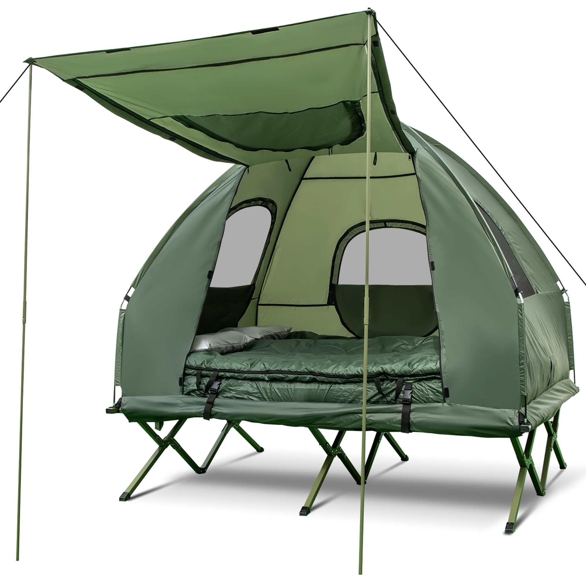 fossiel spade variabel Gymax 2-Person Compact Portable Pop-Up Tent/Camping Cot w/ Air Mattress &  Sleeping Bag - Walmart.com