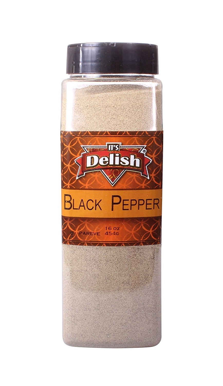Black Pepper by Its Delish 23 Oz. Fine ground, Large Jar