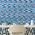 thumbnail image 2 of Ambesonne Hibiscus Peel & Stick Wallpaper for Home, Simple Exotic Pattern Art, 13"x72", Pale Lavender Sea Blue, 2 of 5